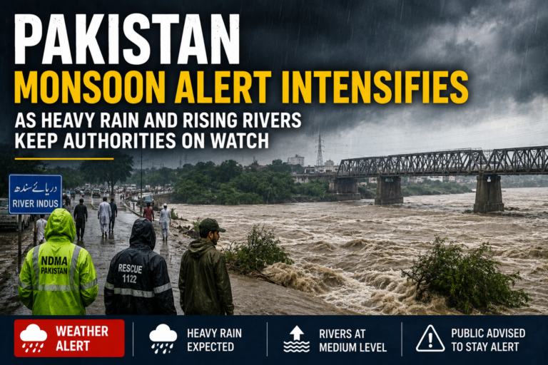 Pakistan Monsoon Alert Intensifies as Heavy Rain and Rising Rivers Keep Authorities on Watch